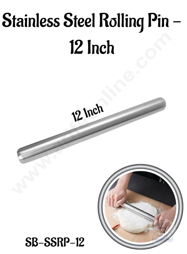 CAKE DECOR™  Adjustable Stainless Steel Rolling Pin | 12 Inch | SB-SSRP-12 | 1 Piece