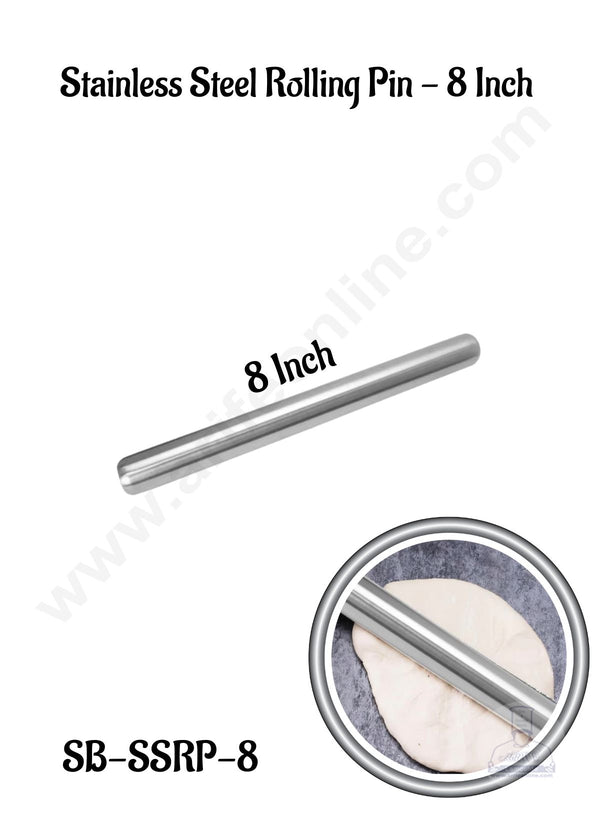 CAKE DECOR™  Adjustable Stainless Steel Rolling Pin | 8 Inch | SB-SSRP-8 | 1 Piece