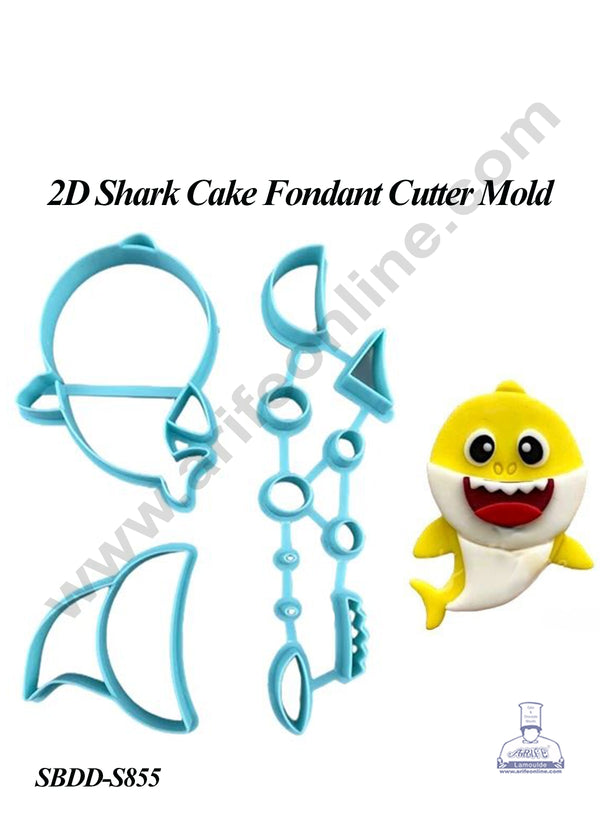 CAKE DECOR™ 2D Shark Cake  Fondant Plastic Cutter Mold (SBDD-S855)