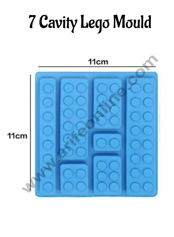 7 Cavity Rectangle  Lego Block Silicone Mould for Chocolate