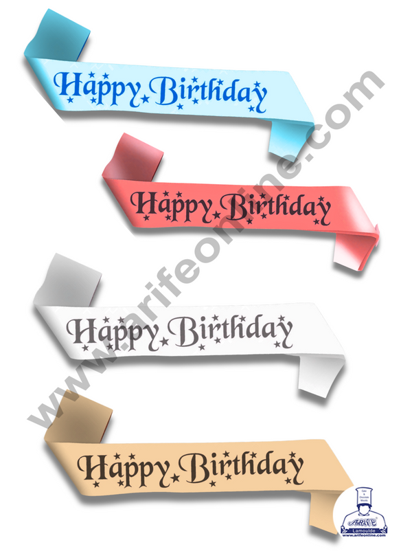1 Piece Happy Birthday Sash | Party Supplies - Assorted Color - CAKE DECOR™