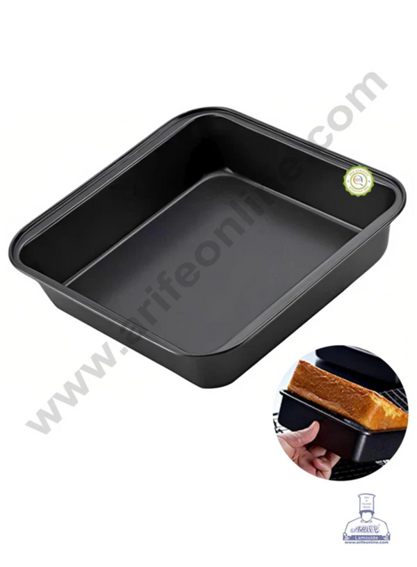 CAKE DECOR™ Non-Stick Square Cake Mould – Large 20 x 20 x 4.5 cm Baking Pan