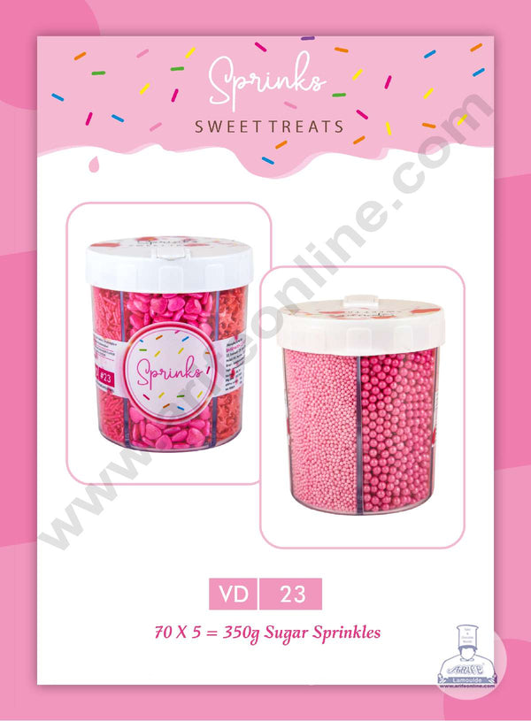 CAKE DECOR™ 5 in 1 Jar Valentine's Theme Sprinkle Sugar Candy ( VD-23 )