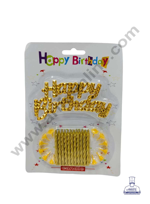 CAKE DECOR™ HBD Cake Topper with Twisted Candles for Cake & Cupcake Decoration