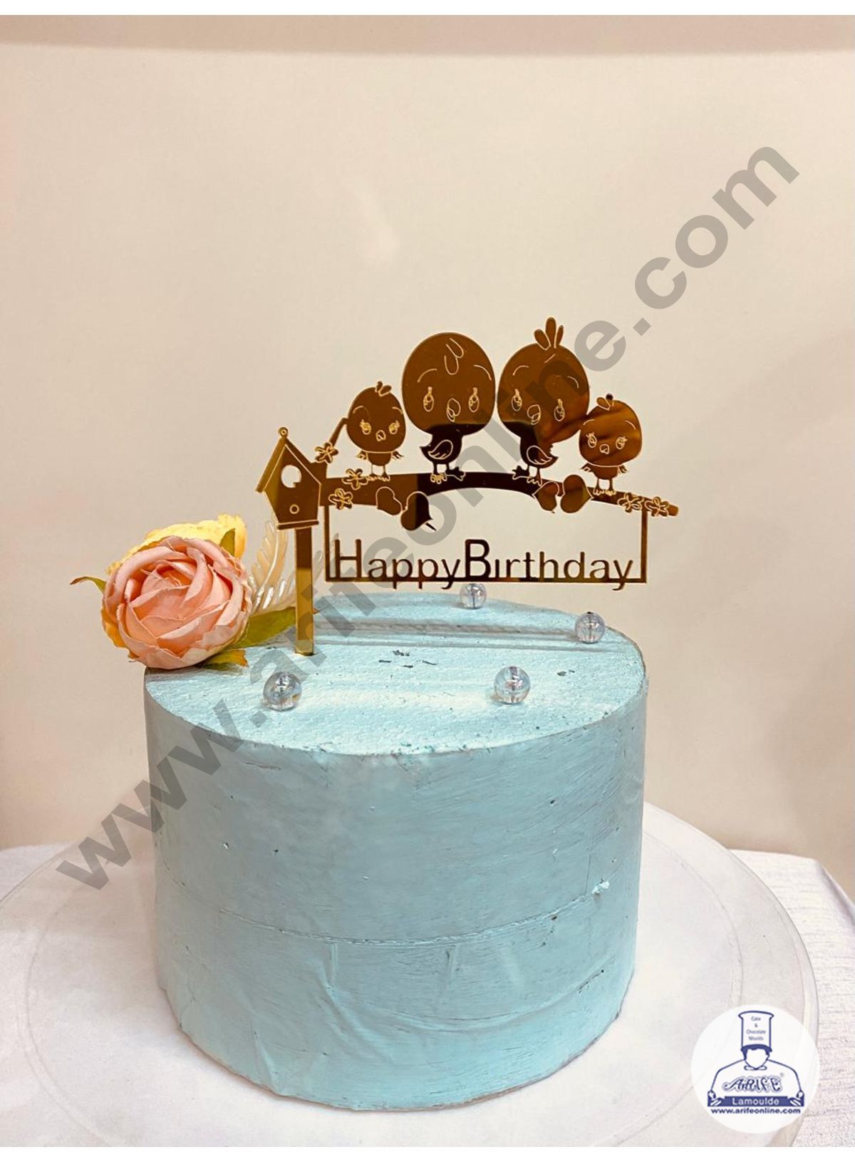 CAKE DECOR™ 5 inch Acrylic Happy Birthday With Chick Family Cutout Cak ...