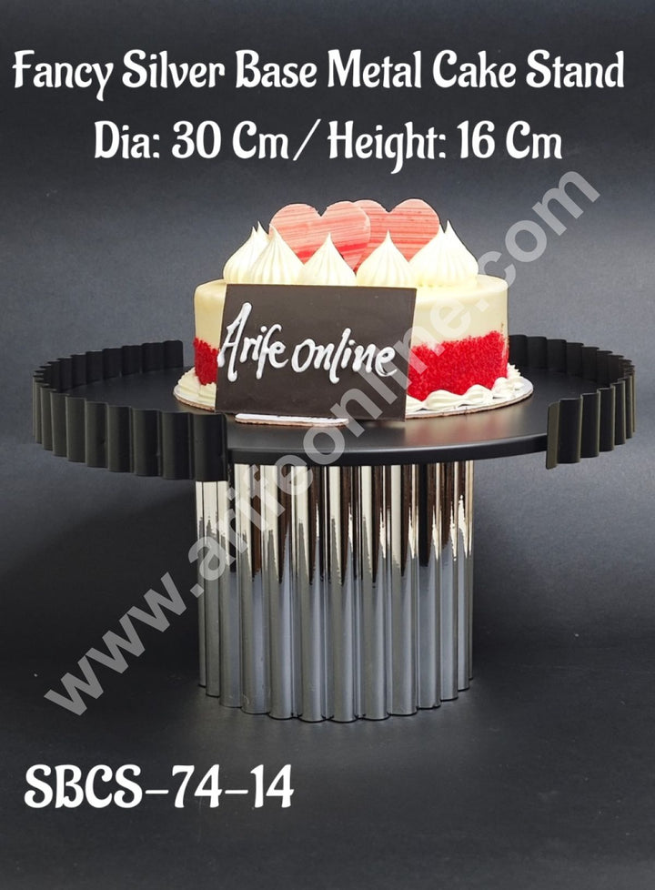 Home CAKE DECOR™ Fancy Silver Base Metal Cake Stand | Dessert Stand ...