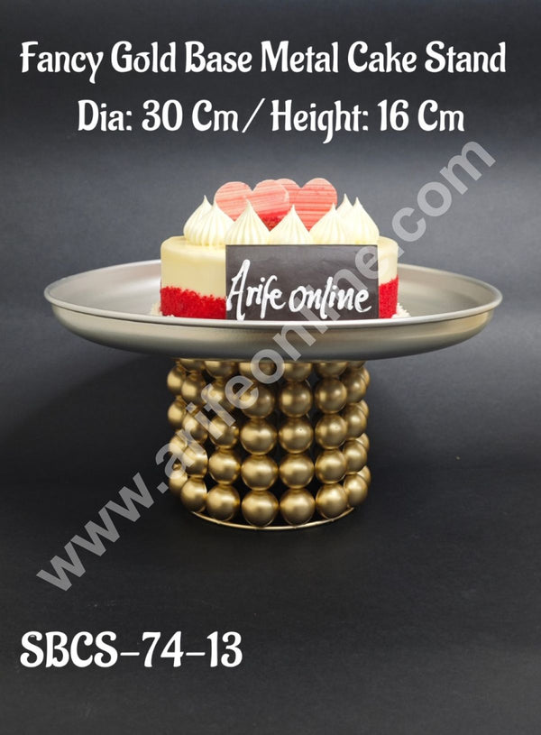 CAKE DECOR™ Fancy Gold Base Metal Cake Stand  | Dessert Stand | Cupcake Stand