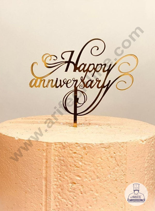 CAKE DECOR™ 5 inch Acrylic Happy Anniversary Cut-Out  Cake Topper Cake Decoration Dessert Decoration