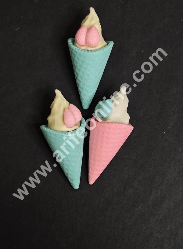 Mini Softy Ice cream Rubber Cake Topper - 3 Pcs Set - CAKE DECOR™