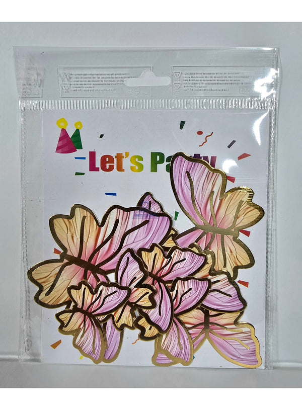 CAKE DECOR™ 10 Pcs Premium Pink-Purple Butterfly Paper Topper For Cake And Cupcake Decoration
