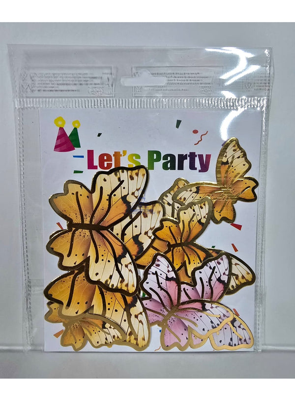 CAKE DECOR™ 10 Pcs Premium Monarch Mirage Butterfly Paper Topper For Cake And Cupcake Decoration