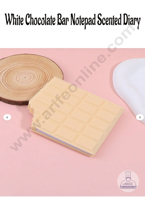 CAKE DECOR™  White Chocolate Bar Notepad Scented Diary |Memo Pad | Creative and Portable Chocolate Bar Teacher Notepad - 1 Piece