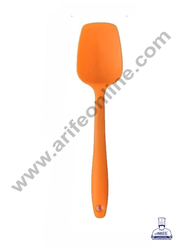 CAKE DECOR™ Orange Silicone Spoon Spatula for Smooth Frosting, Easy Mixing, & Clean Scraping