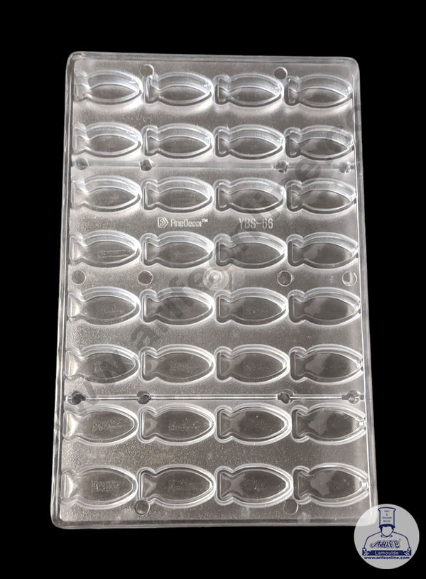 FineDecor 32 Cavity Fish Shape Polycarbonate Chocolate Mold - ( YBS-066 )