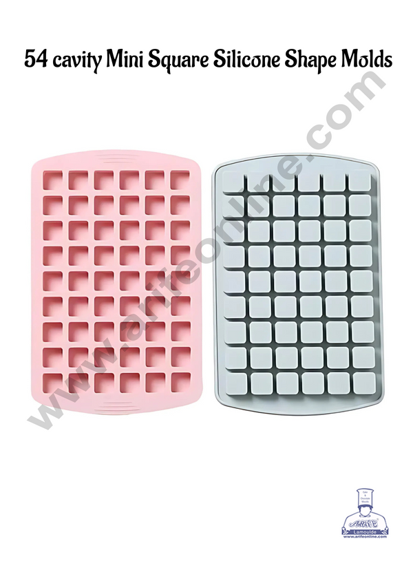 CAKE DECOR™ 54 cavity Mini Square Silicone Shape Moulds for Soaps,Mini Ice Cube Trays,Chocolate Jelly Desserts (SBSM-LBM1105)