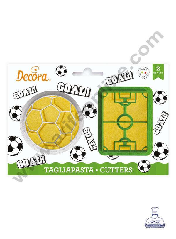 CAKE DECOR™ 2 Piece Football/Soccer Theme Plastic Cutter - Football & Field