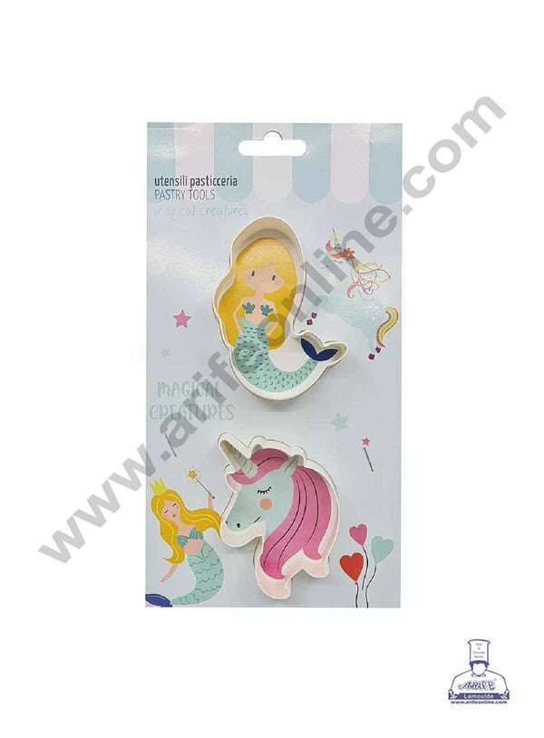 CAKE DECOR™ 2 Piece Mermaid & Unicorn Plastic Cutter