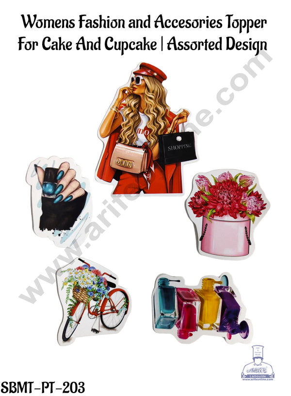 CAKE DECOR™  Womens Fashion and Accesories Topper  For Cake And Cupcake | Assorted Design  (SBMT-PT-203)