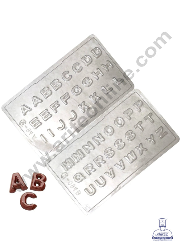 CAKE DECOR™  A to Z Alphabet Shape Mould PVC Chocolate mould (1 pcs pack) EM-094 A/B