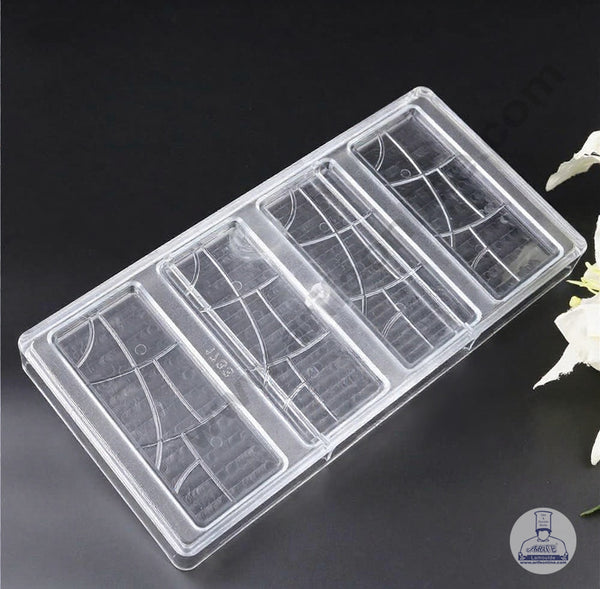 CAKE DECOR™  4 Cavity Trigon Shape Polycarbonate Chocolate Bar Mold│SB-1733 │