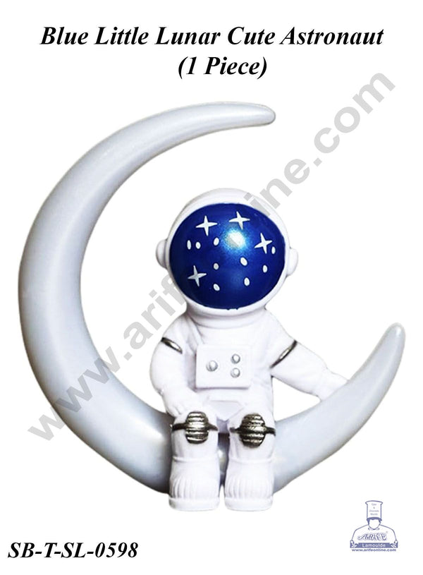CAKE DECOR™ 1 Piece Blue Little Lunar Cute Astronaut Toy for Cake Toppers(SB-T-SL-0598)