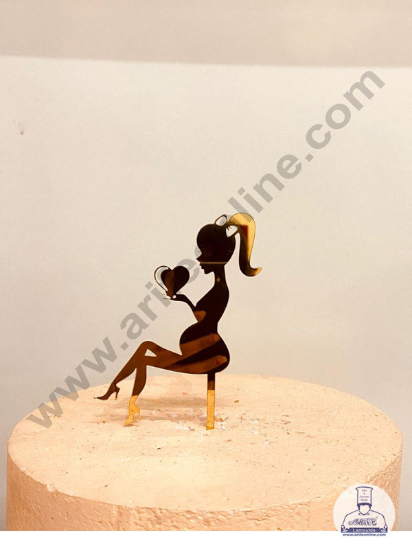 CAKE DECOR™ Golden Acrylic Baby Shower Cake Topper And Dessert Decoration Design-2 ( SBMT-1224)