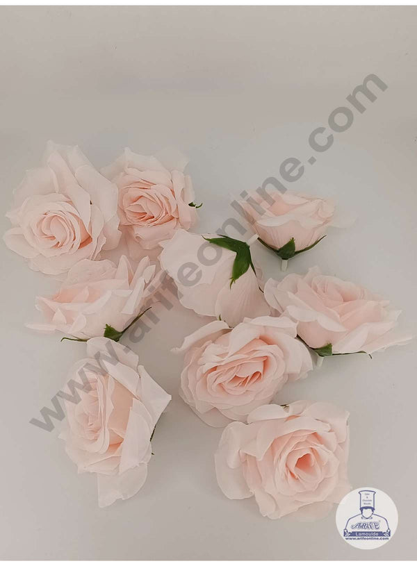 CAKE DECOR™ Large Rose Artificial Flower For Cake Decoration – Baby Pink ( 5 pc pack )