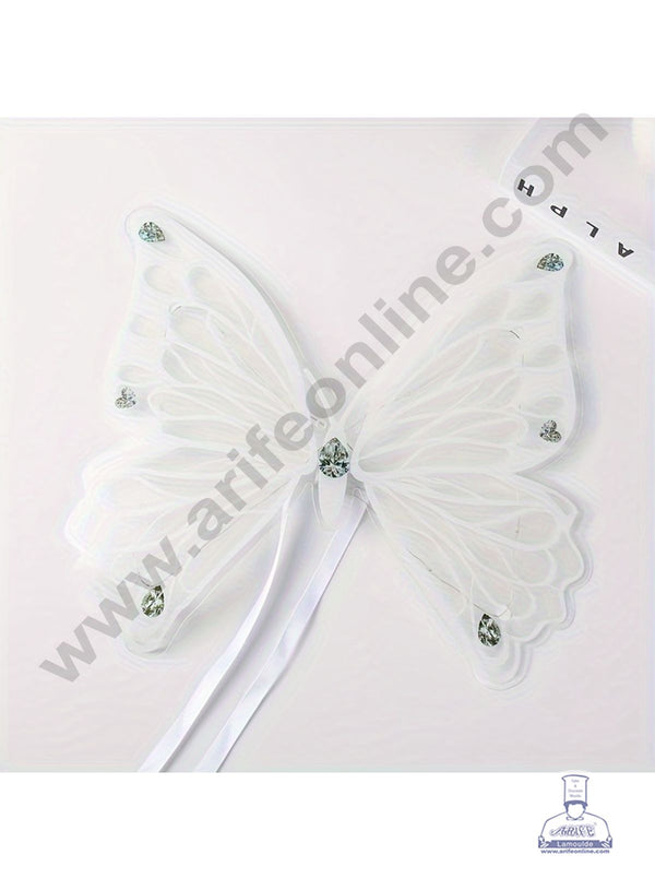 White Butterfly with Light & PVC | PVC Decorative Wrap for Bouquets & Gift Wrapping