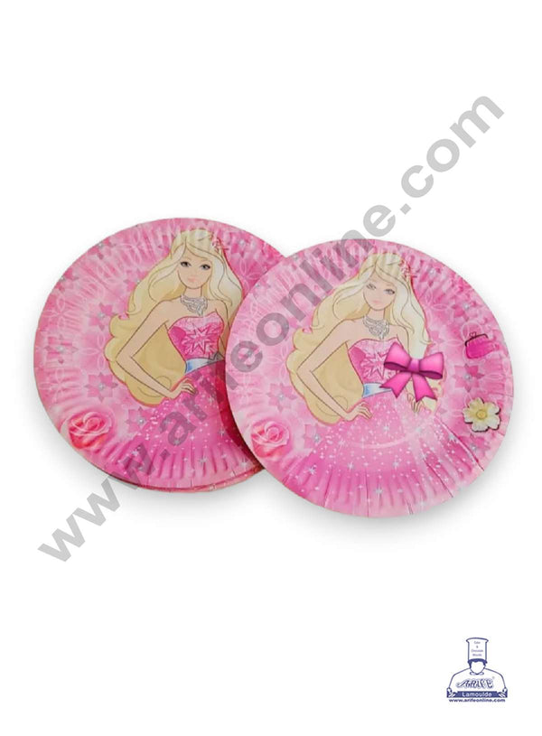 CAKE DECOR™ 9 inch Barbie Theme Paper Plates | Disposable Plates | Birthday | Party | Occasions | Round Plates - Pack of 10