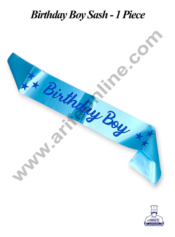 CAKE DECOR™ 1 Piece Birthday Boy Sash | Party Supplies - Blue