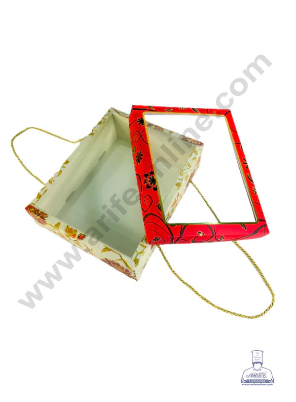 Majestic Marigold Design Hamper Box With Rope Handle - (1 Pc Pack) -  CAKE DECOR™