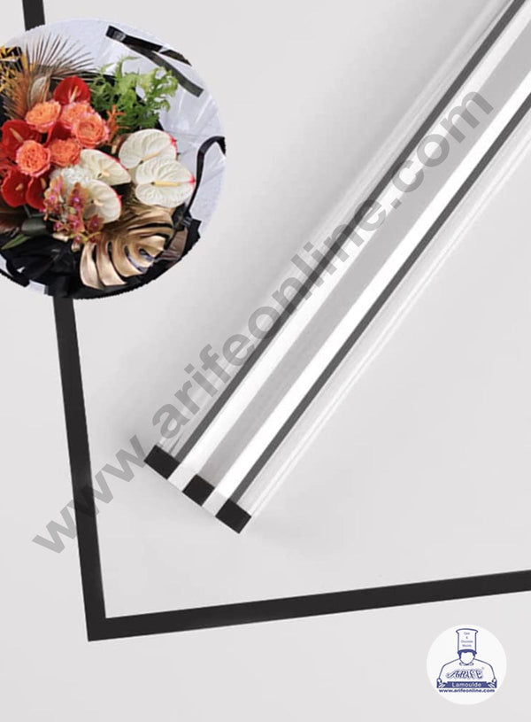 Black Edge Transparent Korean Wrapping Sheet | Premium Flower Wrapper  - CAKE DECOR™