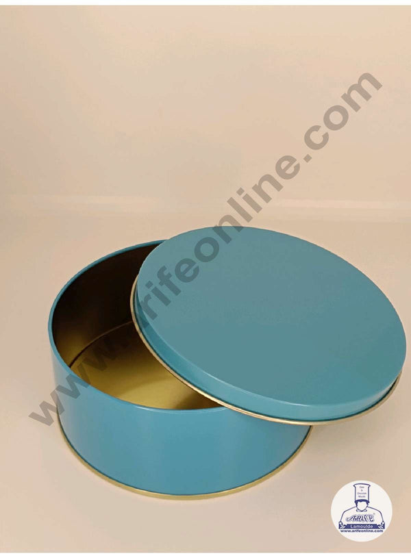 CAKE DECOR™ Dream Cake Tin Torte cake Cookie Cake Tin - Blue Color - 5.5 x 2.5 Inch