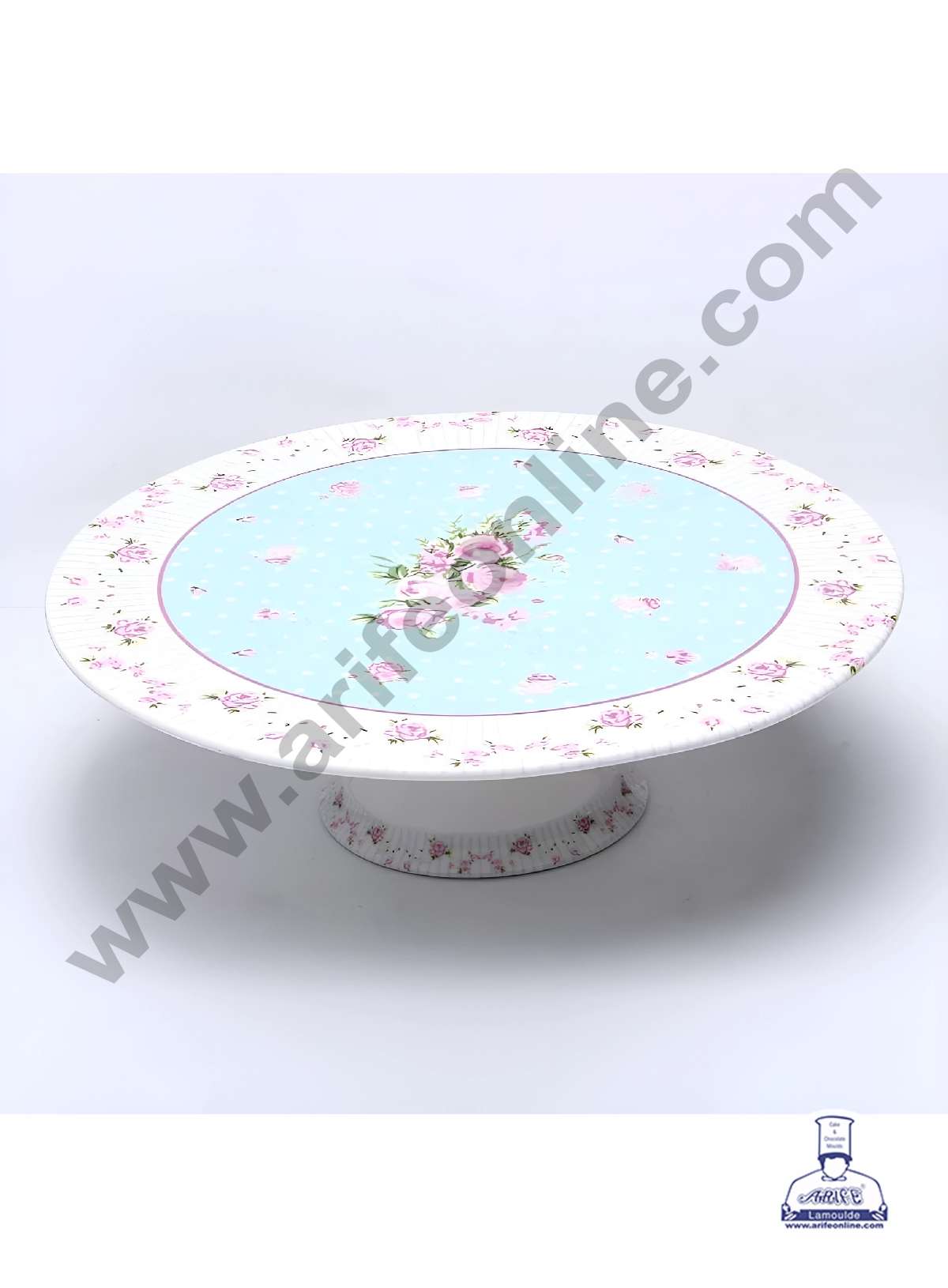 CAKE DECOR™ Floral Design Ceramic Cake Display Stand - Blue – Arife ...