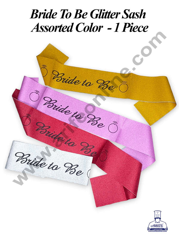 CAKE DECOR™ 1 Piece Bride To Be Glitter Sash | Party Supplies - Assorted Color