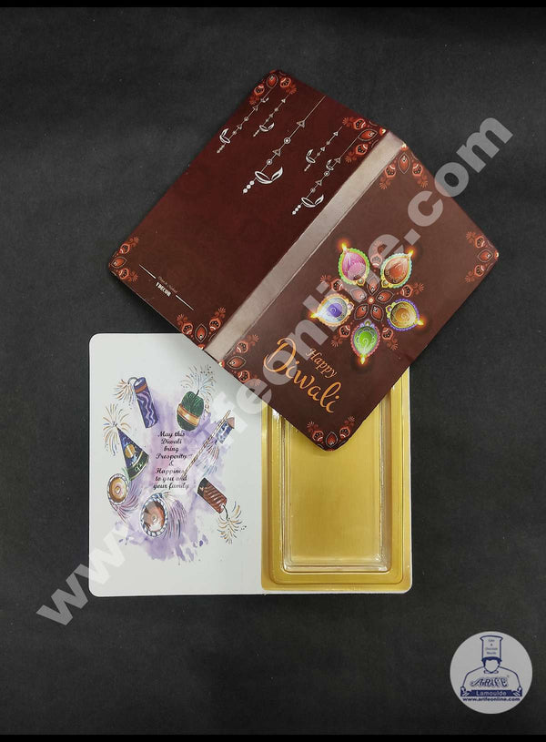 CAKE DECOR™ Happy Diwali Book Shape Chocolate Box (Pack of 1Pc) - Brown