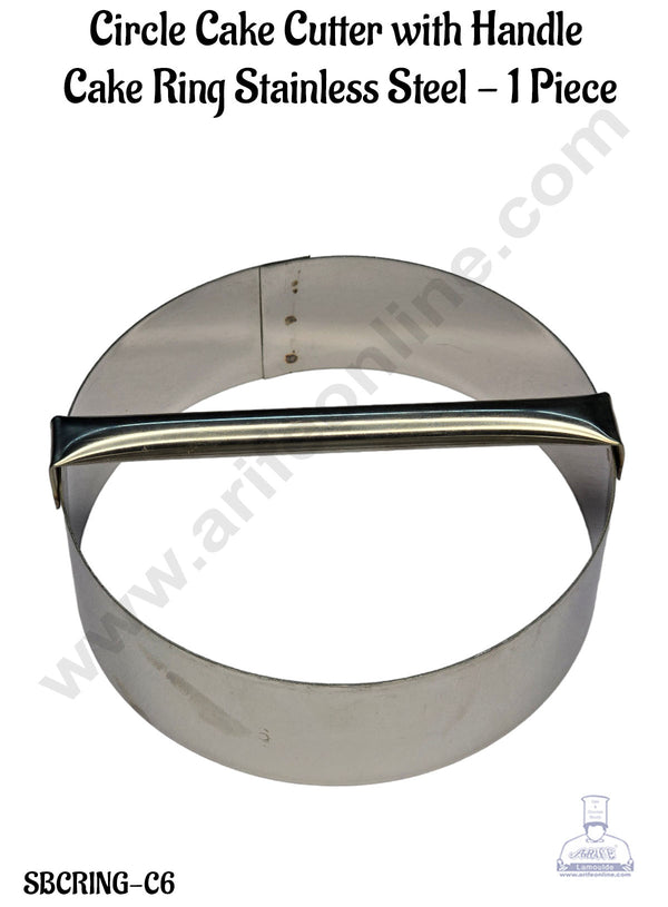 CAKE DECOR™ Circle Cake Cutter with Handle | Cake Ring Stainless Steel | Heavy Ring (SBCRING-C6 )