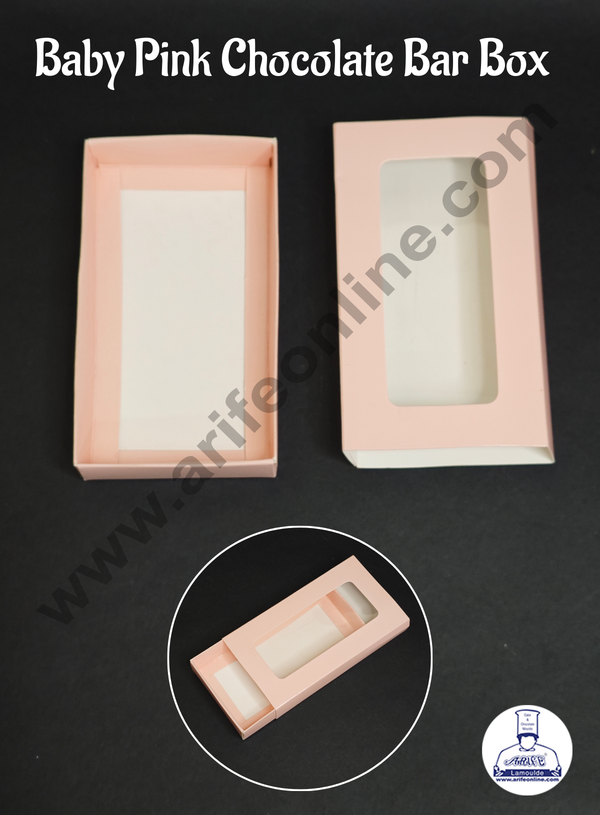 CAKE DECOR™ Chocolate Bar Box | Dubai chocolate box - Baby Pink ( Pack of 10 Pcs )