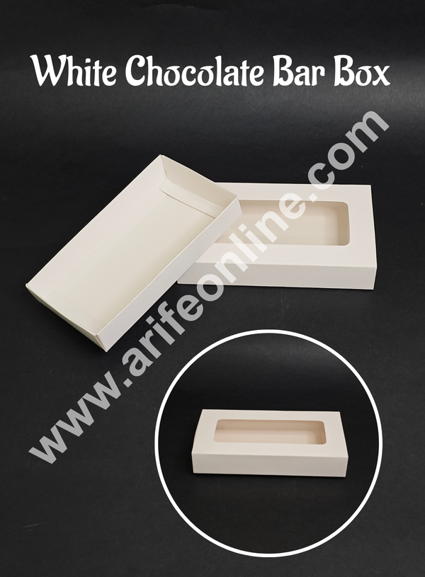 CAKE DECOR™ Chocolate Bar Box | Dubai chocolate box - White ( Pack of 10 Pcs )