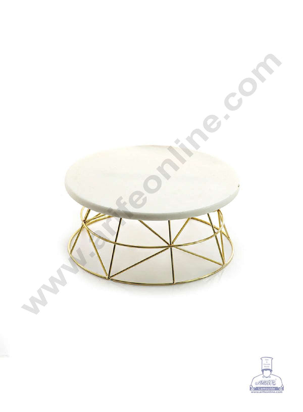 CAKE DECOR™ Marble Top Metal Fancy Cake Display Stand & Cup Cake Stand - White (SBCS-1011)