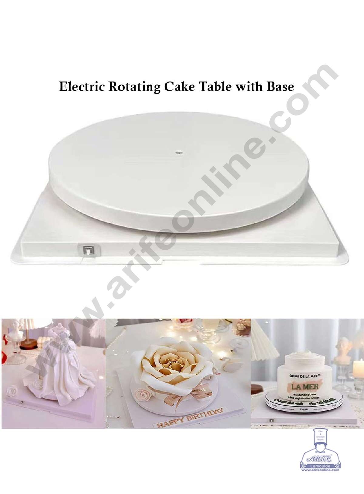 Cake Incline Table CAKE DECOR™ 360 Electric Rotating Cake Table with Base – Arife Online Store