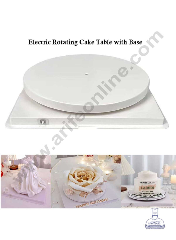 CAKE DECOR™ 360 Electric Rotating Cake Table with Base