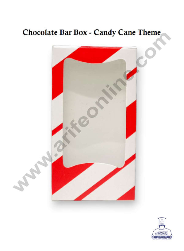 CAKE DECOR™ Medium Chocolate Bar Box - Candy Cane Theme ( Pack of 10 Pcs )