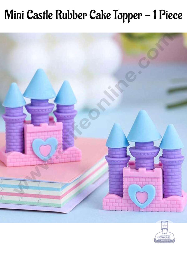CAKE DECOR™ 1 Piece Mini Castle Rubber Cake Topper (SBT-R-007)