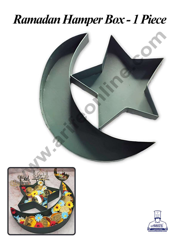 CAKE DECOR™ Moon-Star Shape Monogram Gift Box | Ramadan Hamper Box | Chand Sitara | Present Box