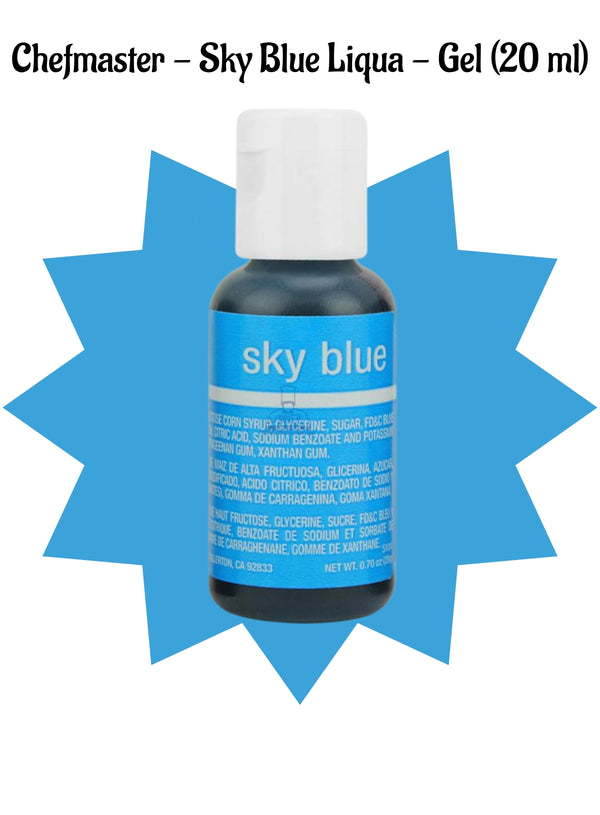 Chefmaster Liqua-Gel Sky Blue .70 oz Food Color (20 ml)