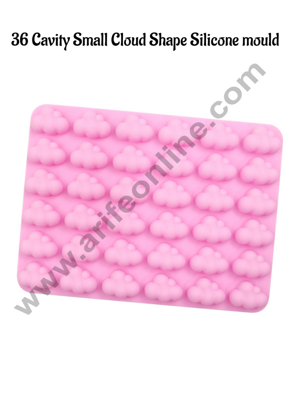 CAKE DECOR™ 36 Cavity Small Cloud Shape Silicone moulds for Soaps, Chocolate Jelly Desserts (SBSM-LBM1368)