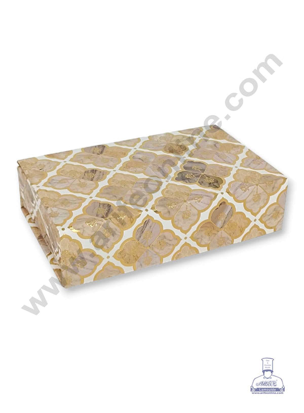 CAKE DECOR™ 6 Cavity Chocolate Box Traditional Theme Marble Print without Cavity ( 1 Piece Pack ) - Cream