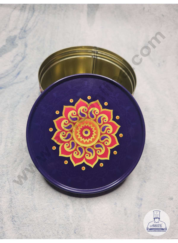 CAKE DECOR™ Dream Cake Tin Torte Cake Cookie Cake Tin Traditional Design C - Dark Purple Color - 5.5 x 2.7 Inch