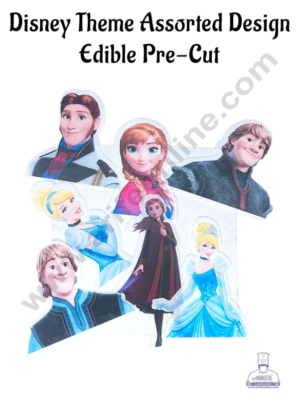CAKE DECOR™ Edible Pre Cut Wafer Paper - Disney Theme Assorted Design - (Set of 7 pcs) WPC-073